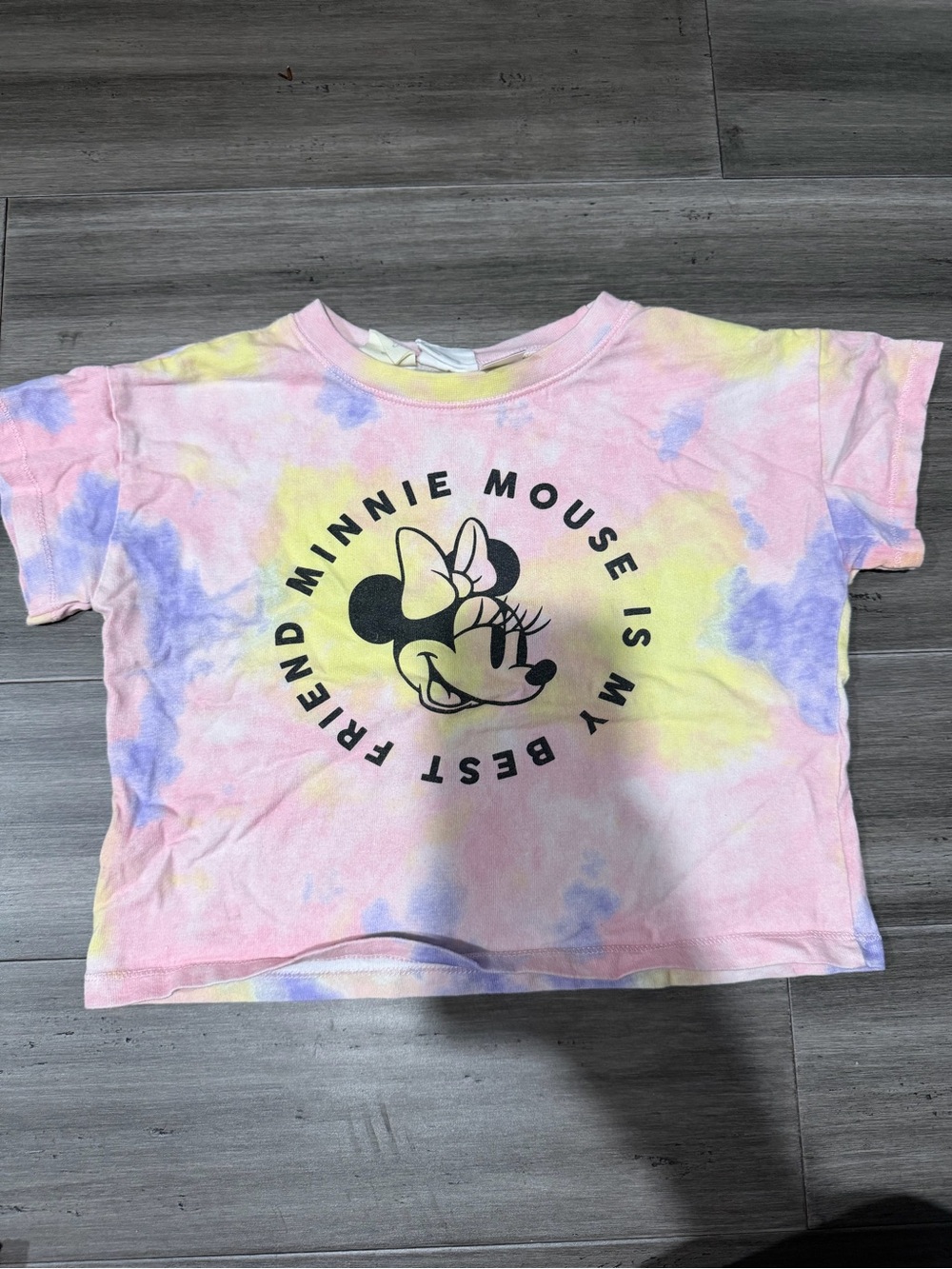 Zara Pastel Tie-Dye Minnie Mouse Tee - Pink Yellow Purple